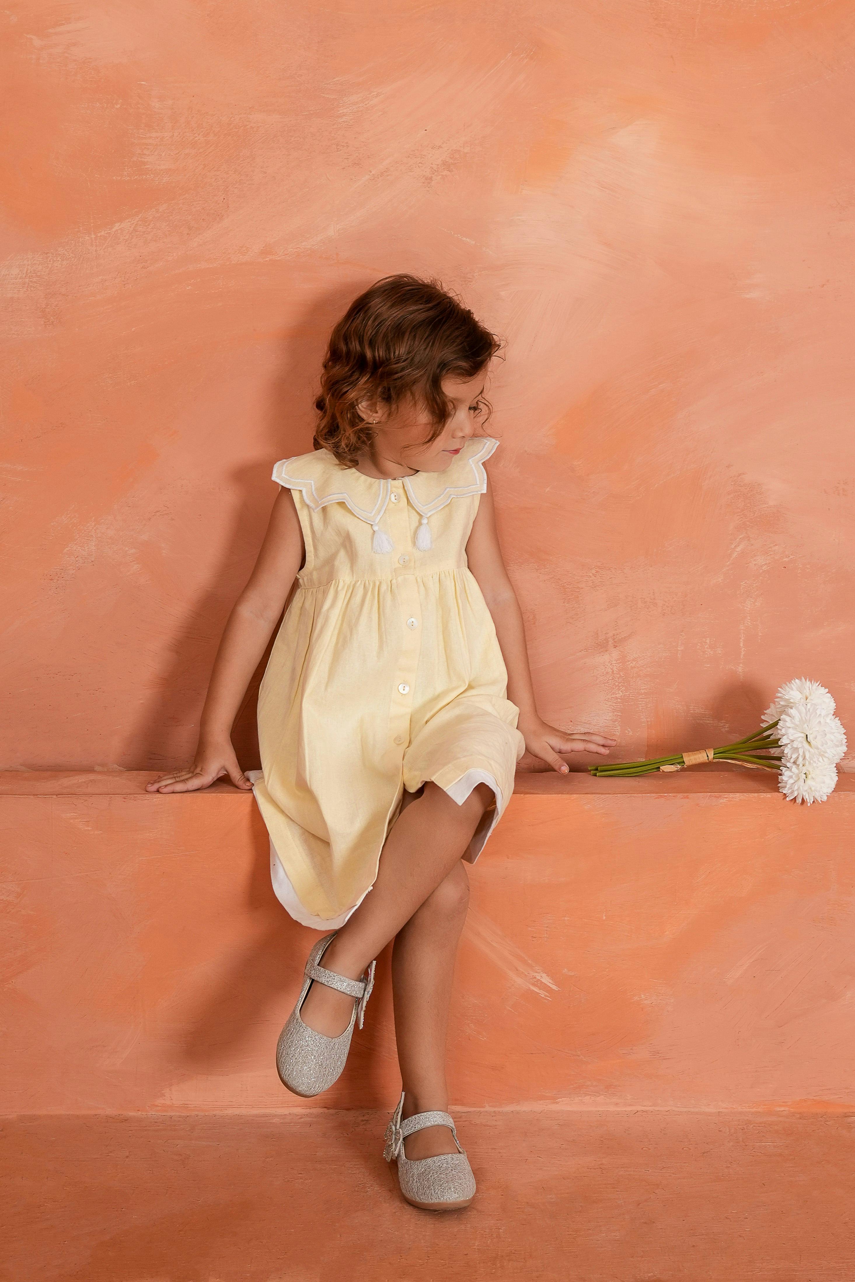 Royal Arches Dress Butter Yellow