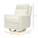 Sigi Pro Power Glider Recliner W/ Power Lumbar In Cream Shearling W/Light Wood Base