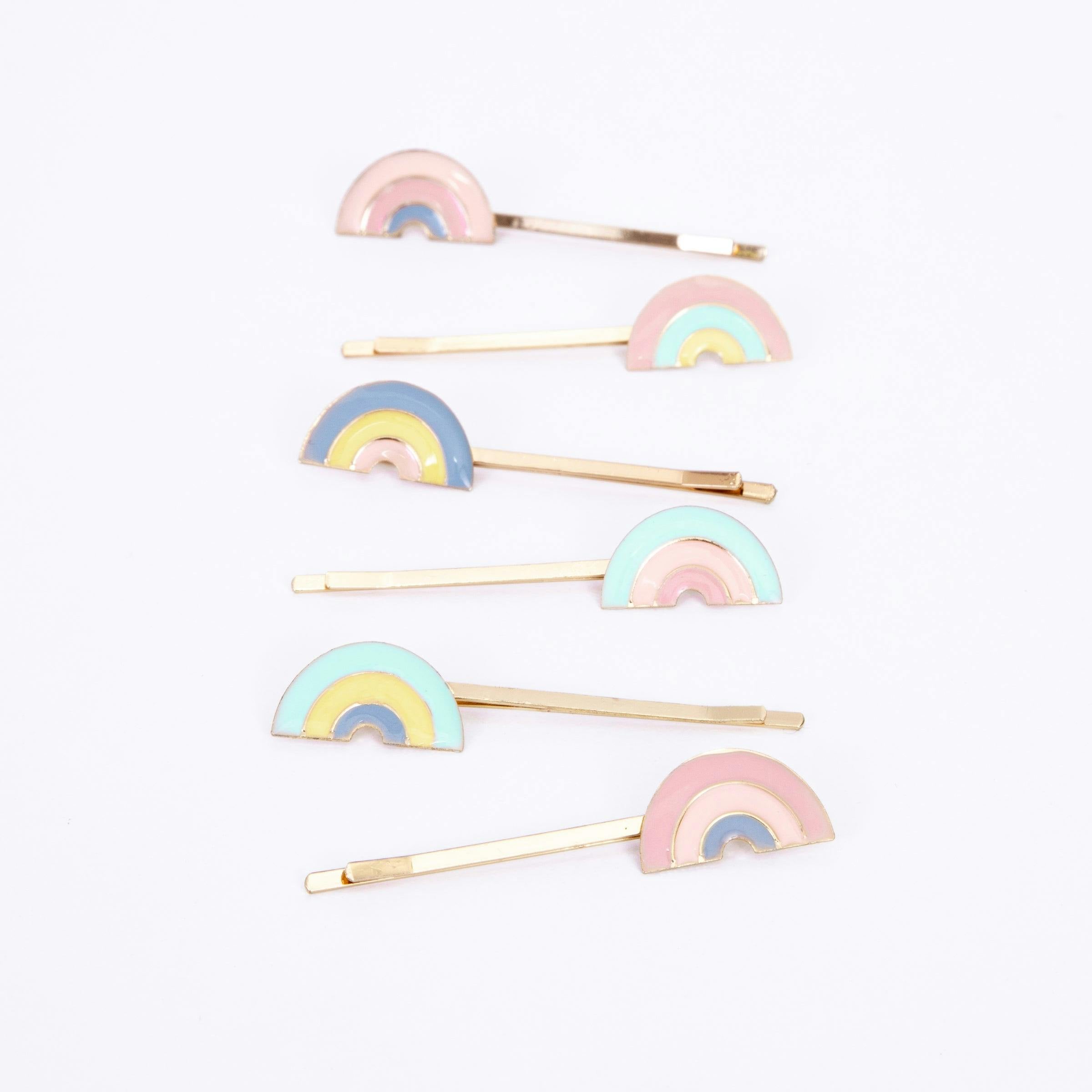 Enamel Rainbow Hair Slides