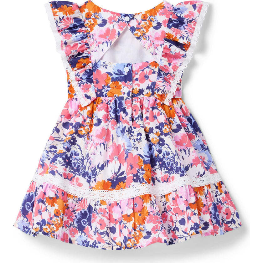 Floral Lace Trim Dress