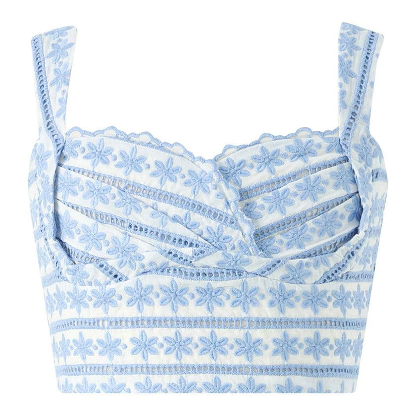 Odessa Frill Embroidered Top