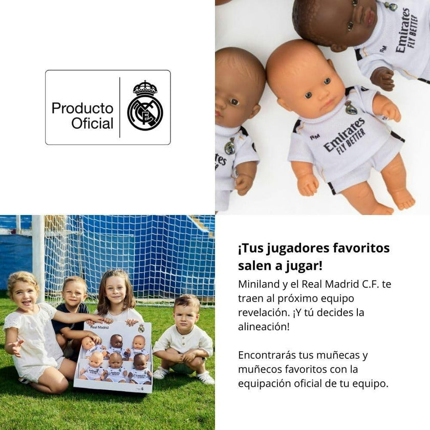 Baby Boy Doll 8 1/4 inch with Real Madrid Soccer Jersey