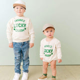 Mama's Lucky Charm St. Patrick's Day Long Sleeve Romper
