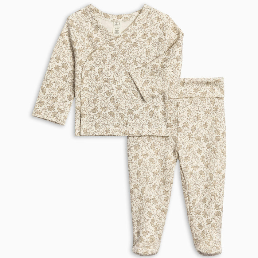 Riley 2 Piece Kimono Top and Pant Set Hayden Floral / Denim + Mist