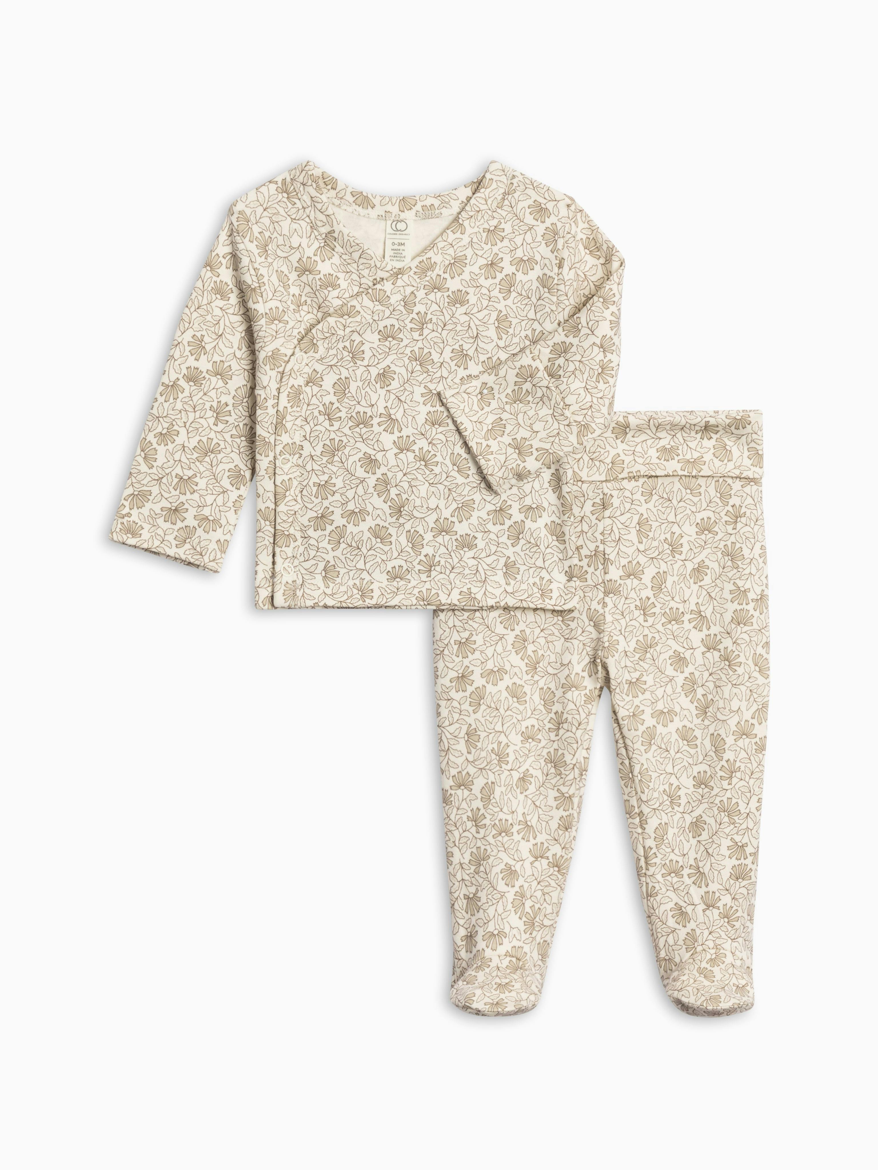 Riley 2 Piece Kimono Top and Pant Set Hayden Floral / Denim + Mist