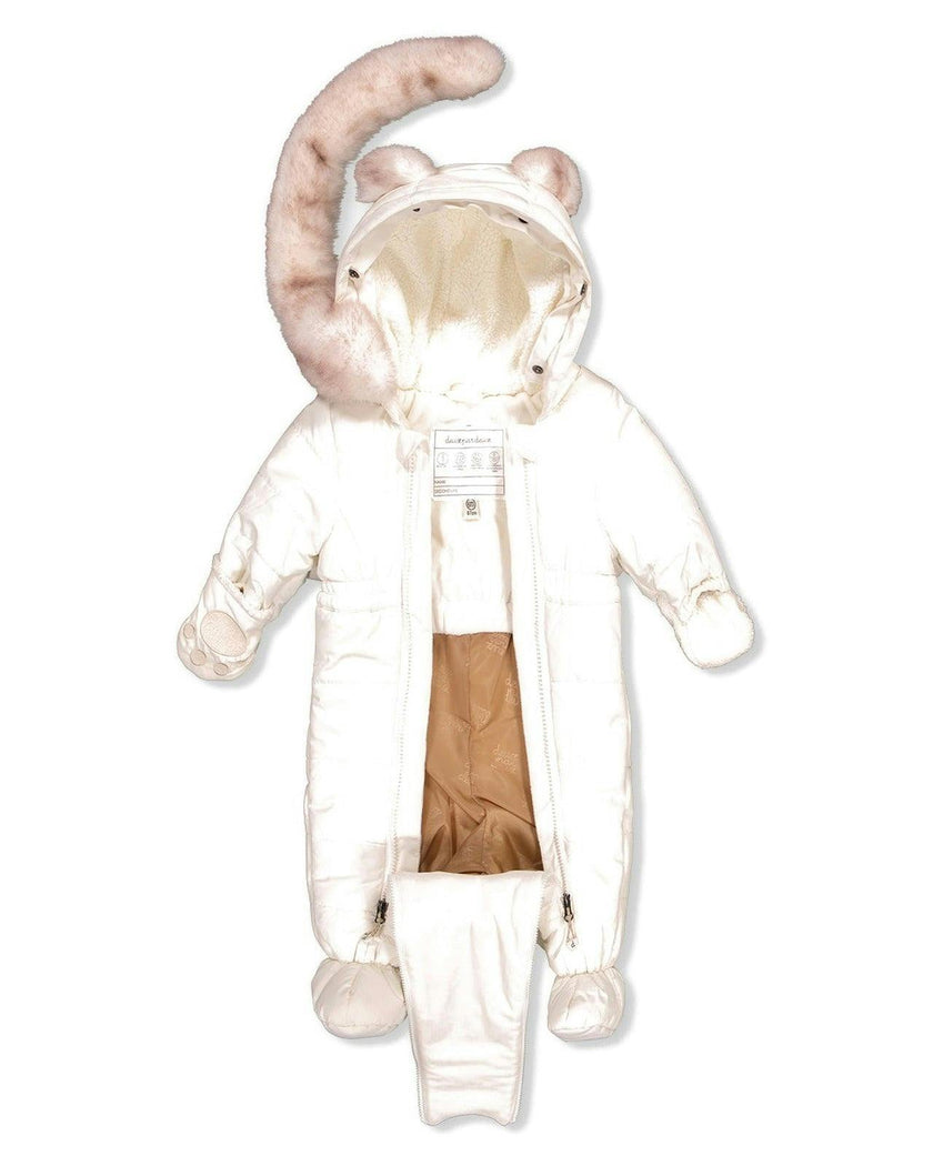 Baby One Piece Snowsuit For Car Seats Off White