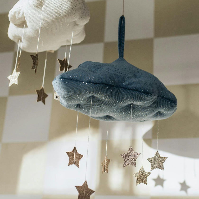 PICCA LOULOU CLOUD Corduroy White with stars  13"