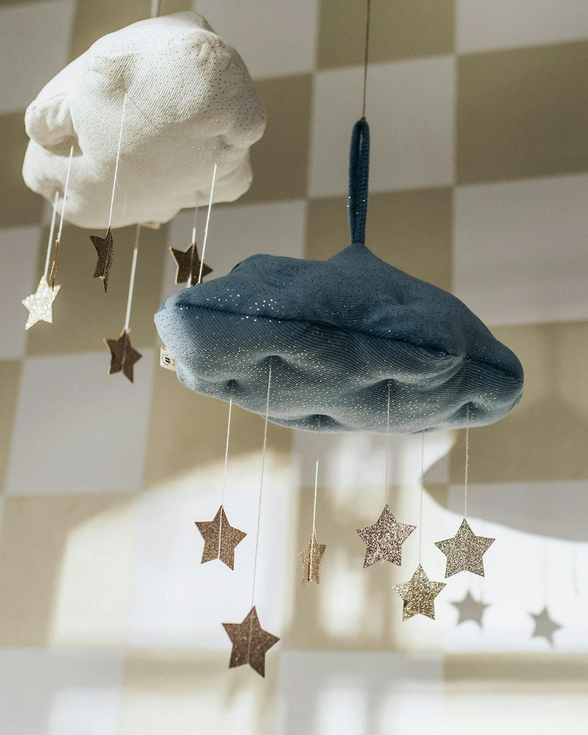 PICCA LOULOU CLOUD Corduroy White with stars  13"