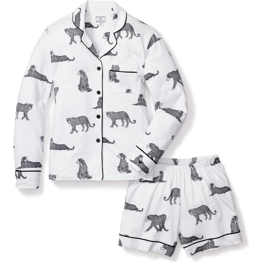 Women's Pima Long Sleeve Short Set in Panthère de Paris