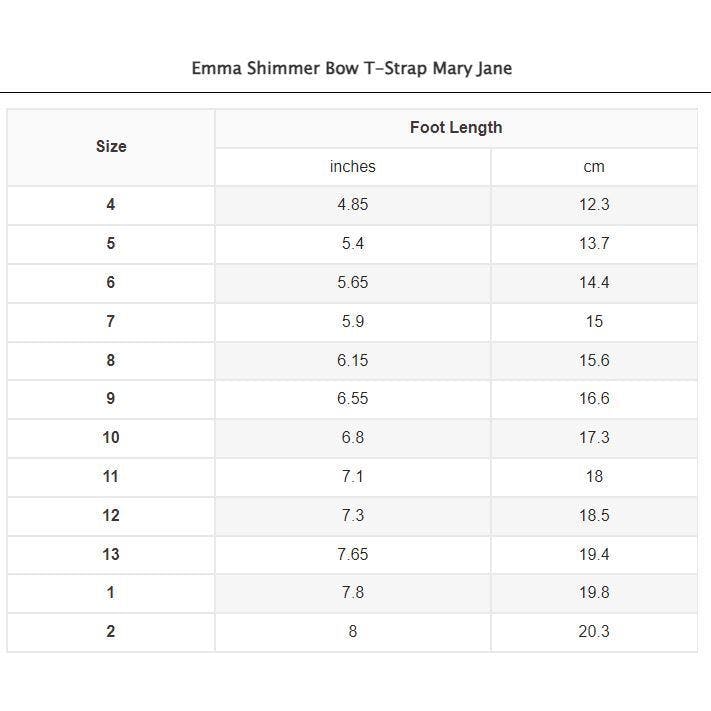 Emma Shimmer Bow T-Strap Mary Jane