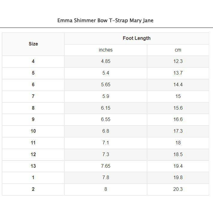 Emma Shimmer Bow T-Strap Mary Jane