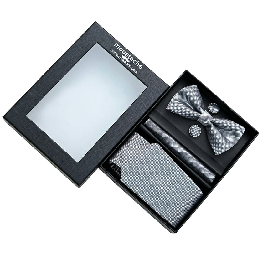 Silver Texture Tie Set