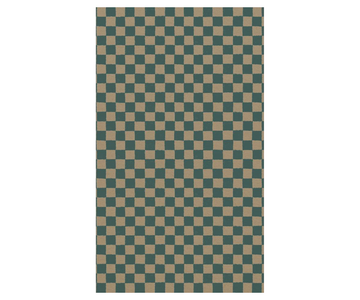 Gift wrap, 10 m - Checker - Petrol