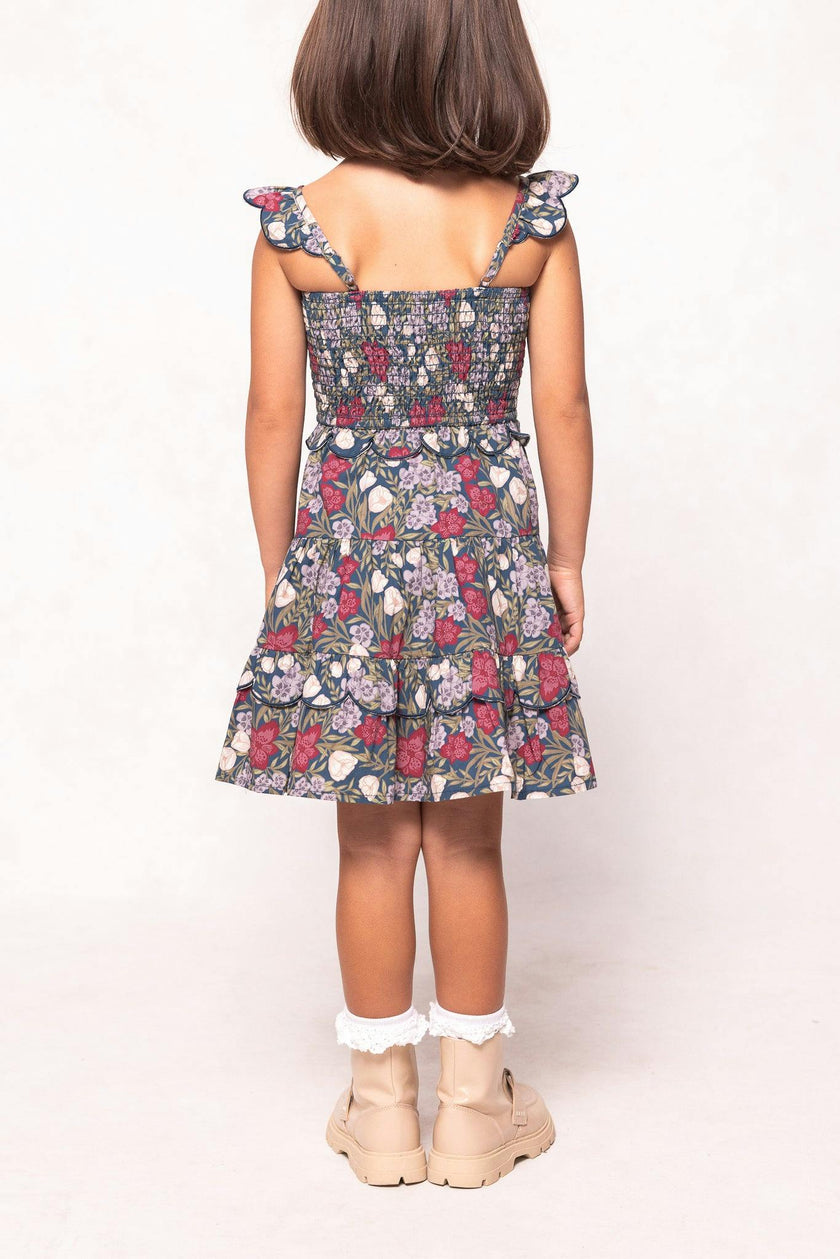 Mini Blossom Dress in Navy Meadow
