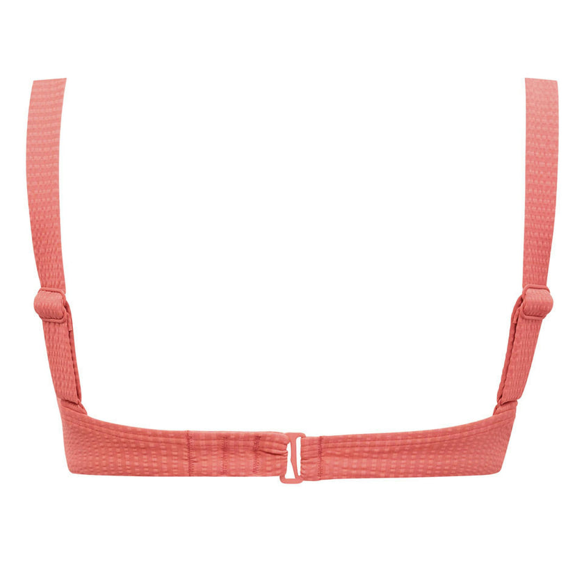 women's sailor red seersucker bandeau bikini top