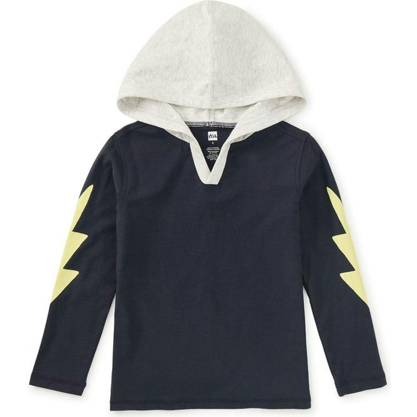 Bolt Sleeves Happy Hoodie, Blue