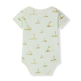 Sailboat Melody Organic Cotton Short Sleeve One Piece