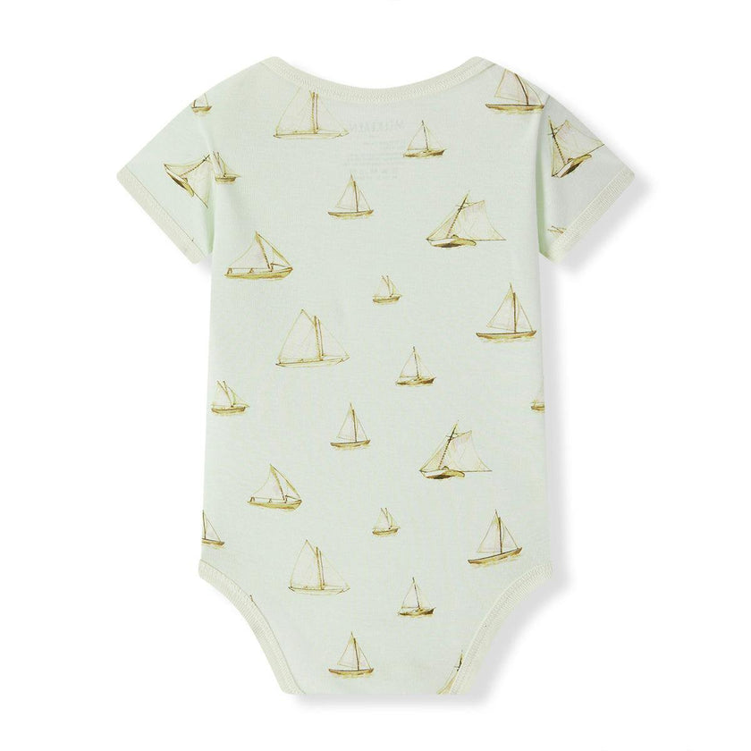 Sailboat Melody Organic Cotton Short Sleeve One Piece
