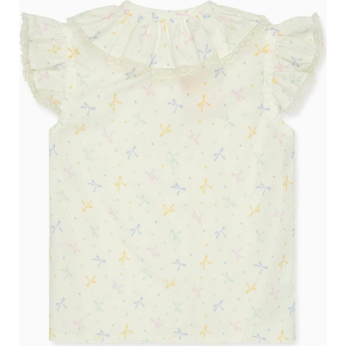 Nicky Hilton x La Coqueta Ivory Bow Olivia Girl Shirt