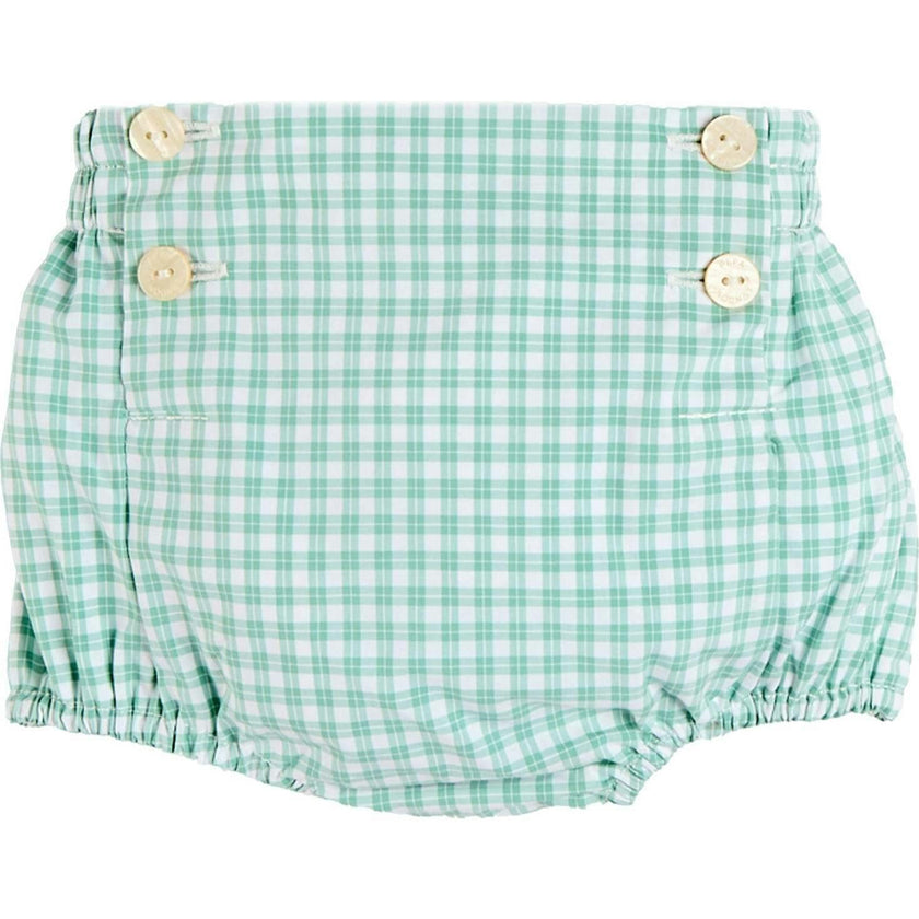 Lucas Check Button Detail Bloomers in Green (1mth-2yrs)