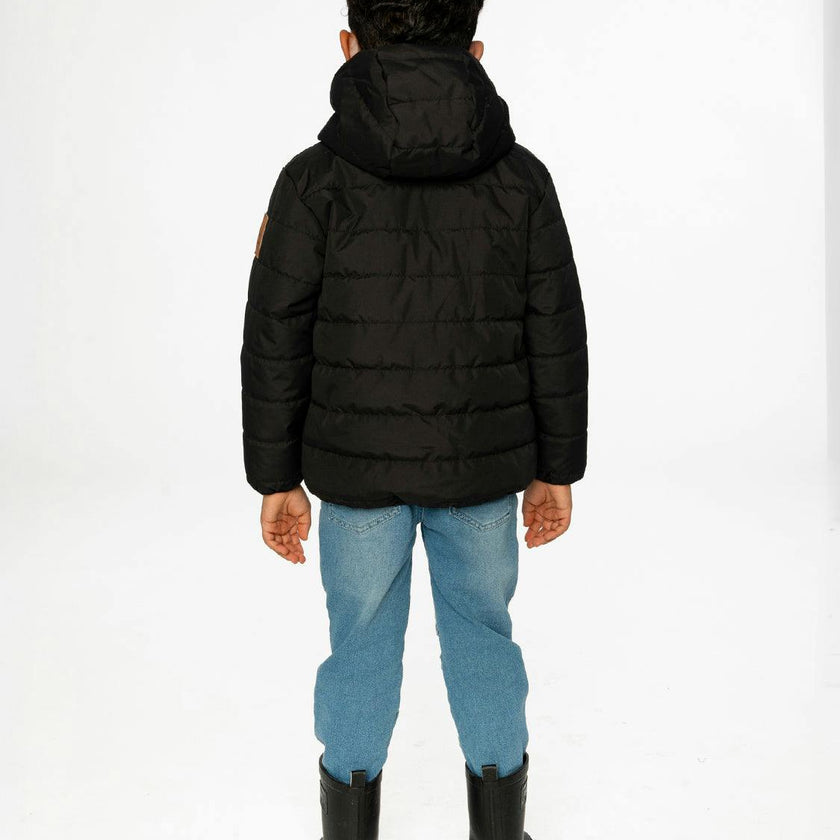 Insulating Quilted Mid-Season Jacket Black