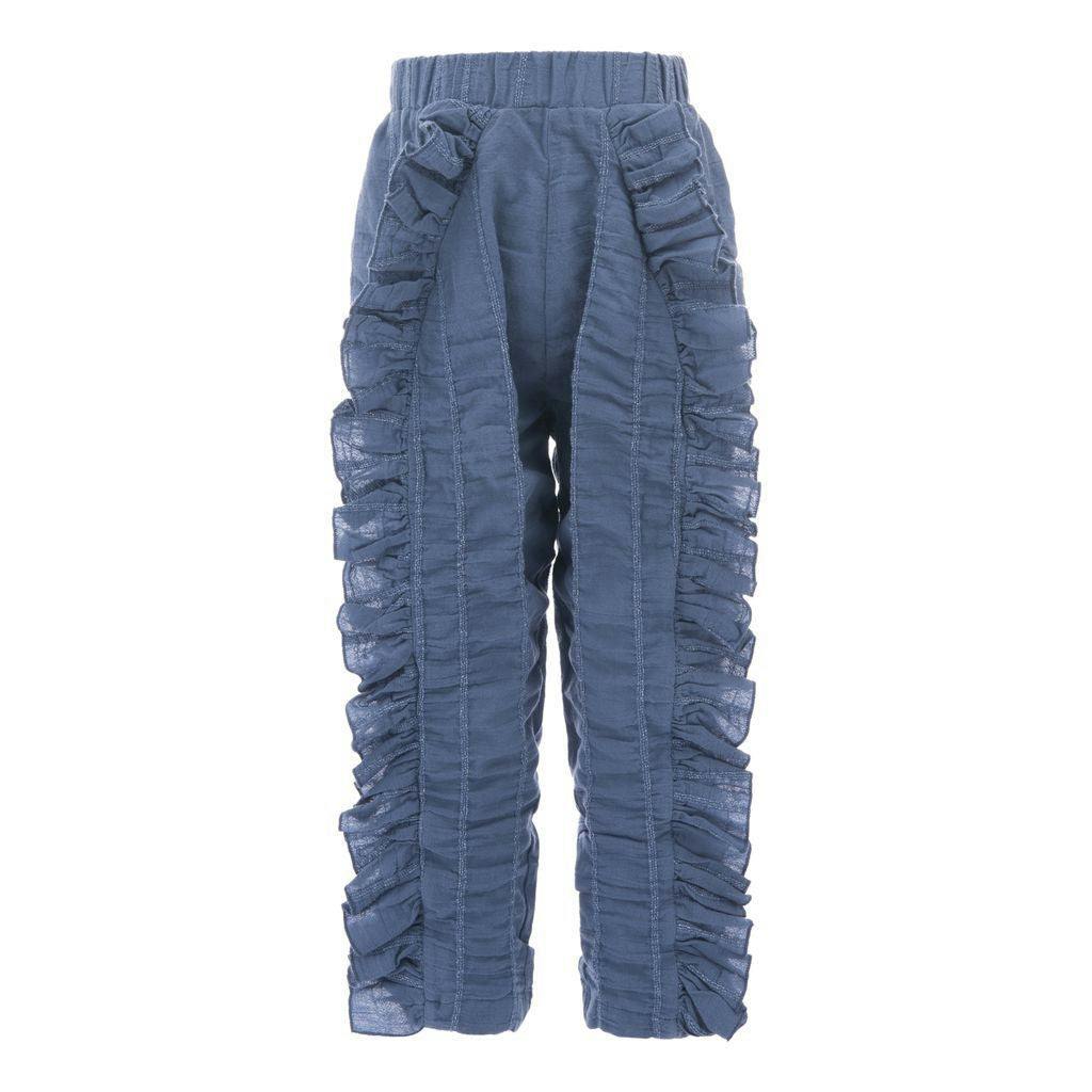 Blue Ruffled Pants