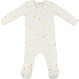 Mini Gold Star Foil Zipper Footie