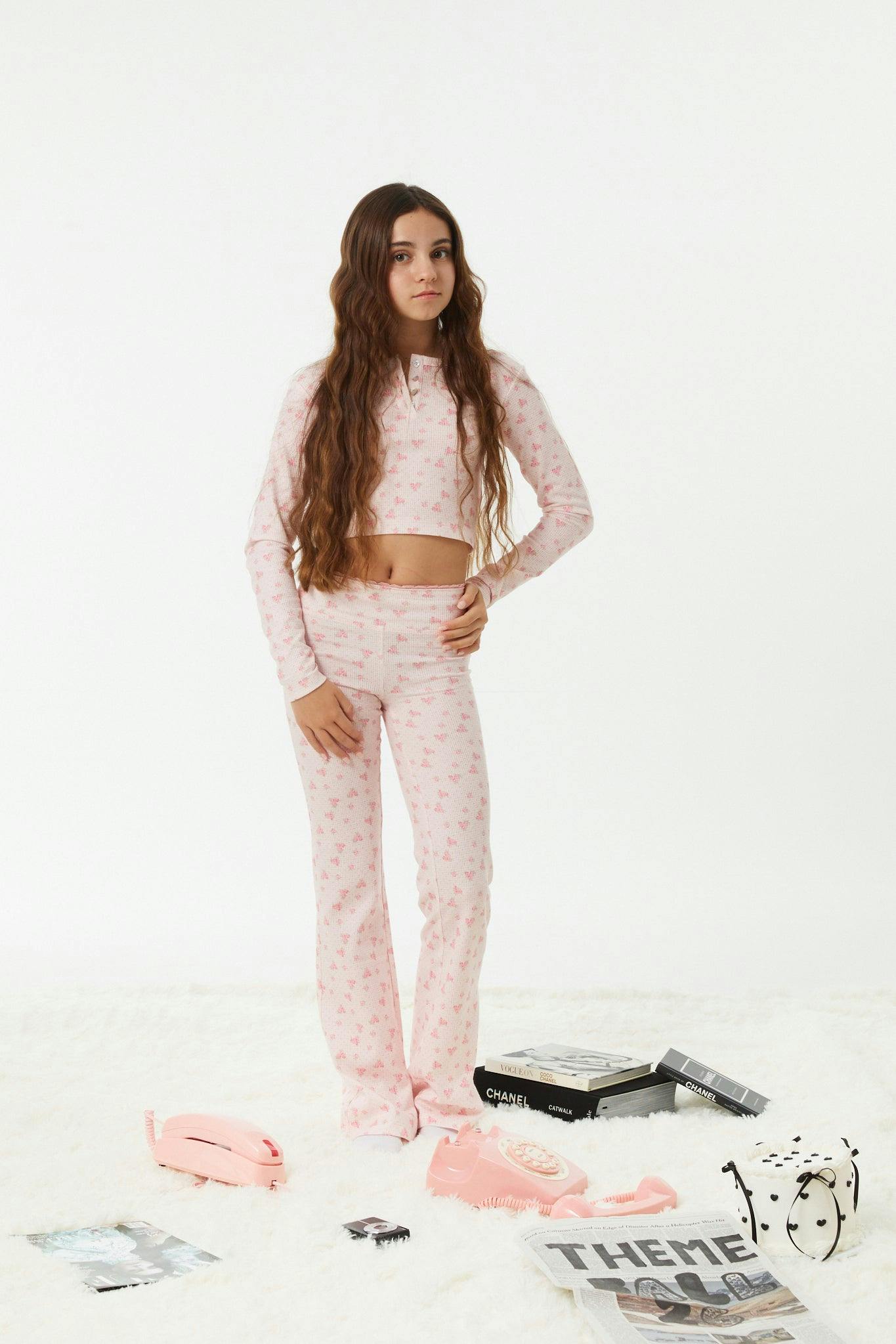 Savi Pink on Pink Thermal Henley