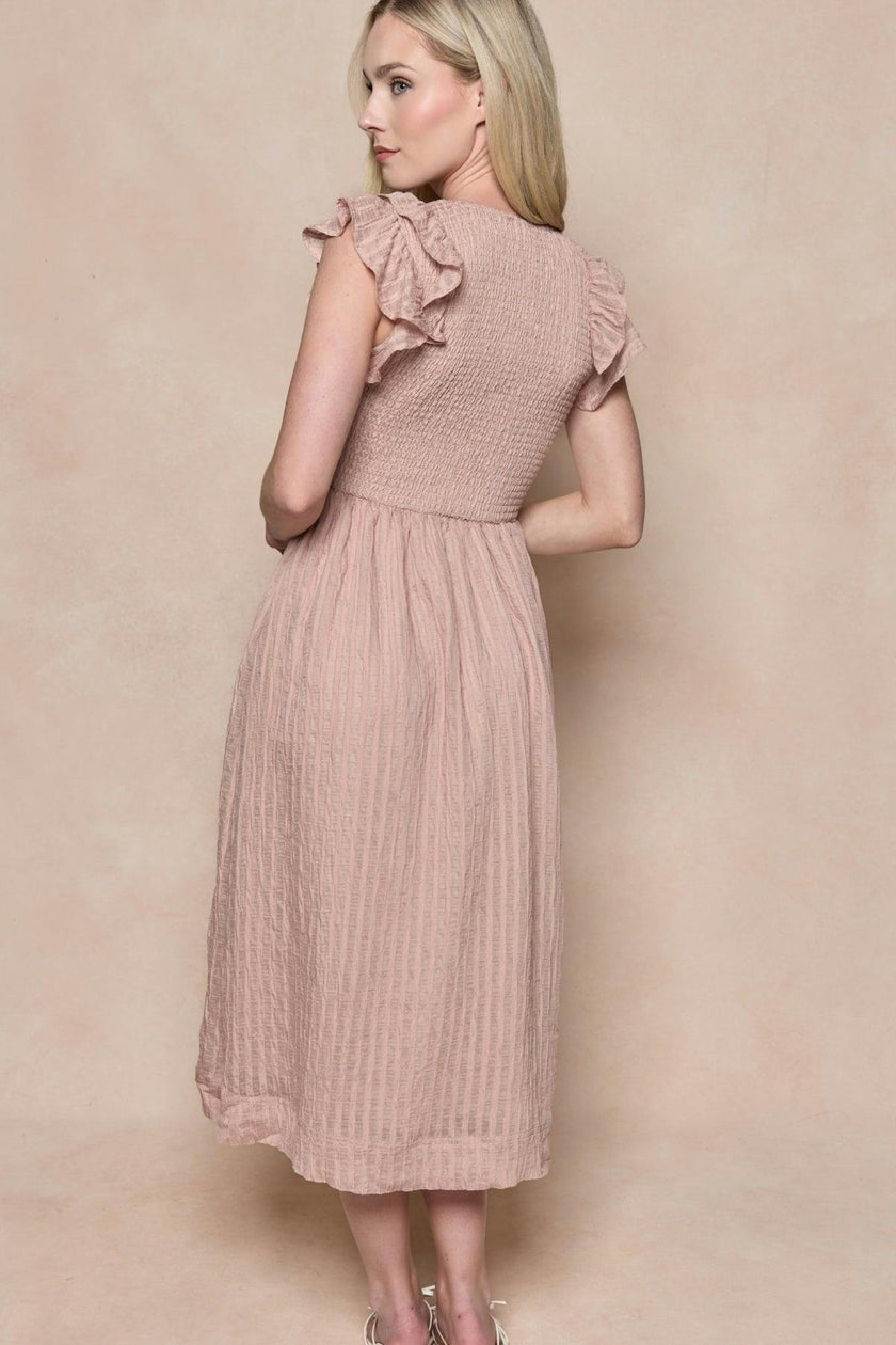 Hattie Dress in Pink Stripes