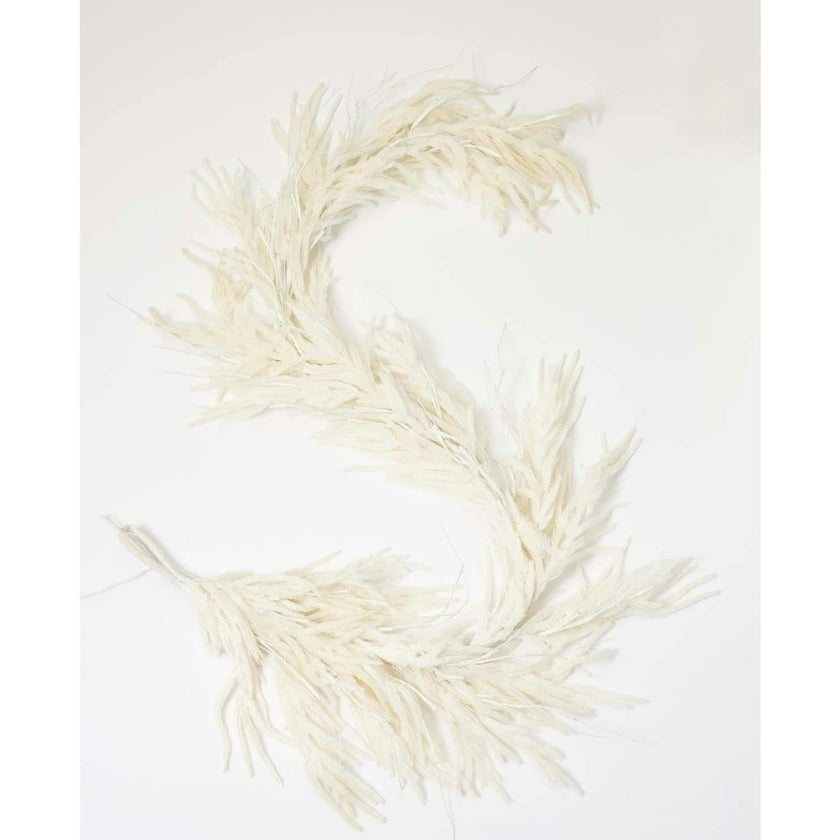 Pre-Lit White Norfolk Pine Christmas Garland