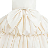 Champagne Marina Satin Tiered Dress