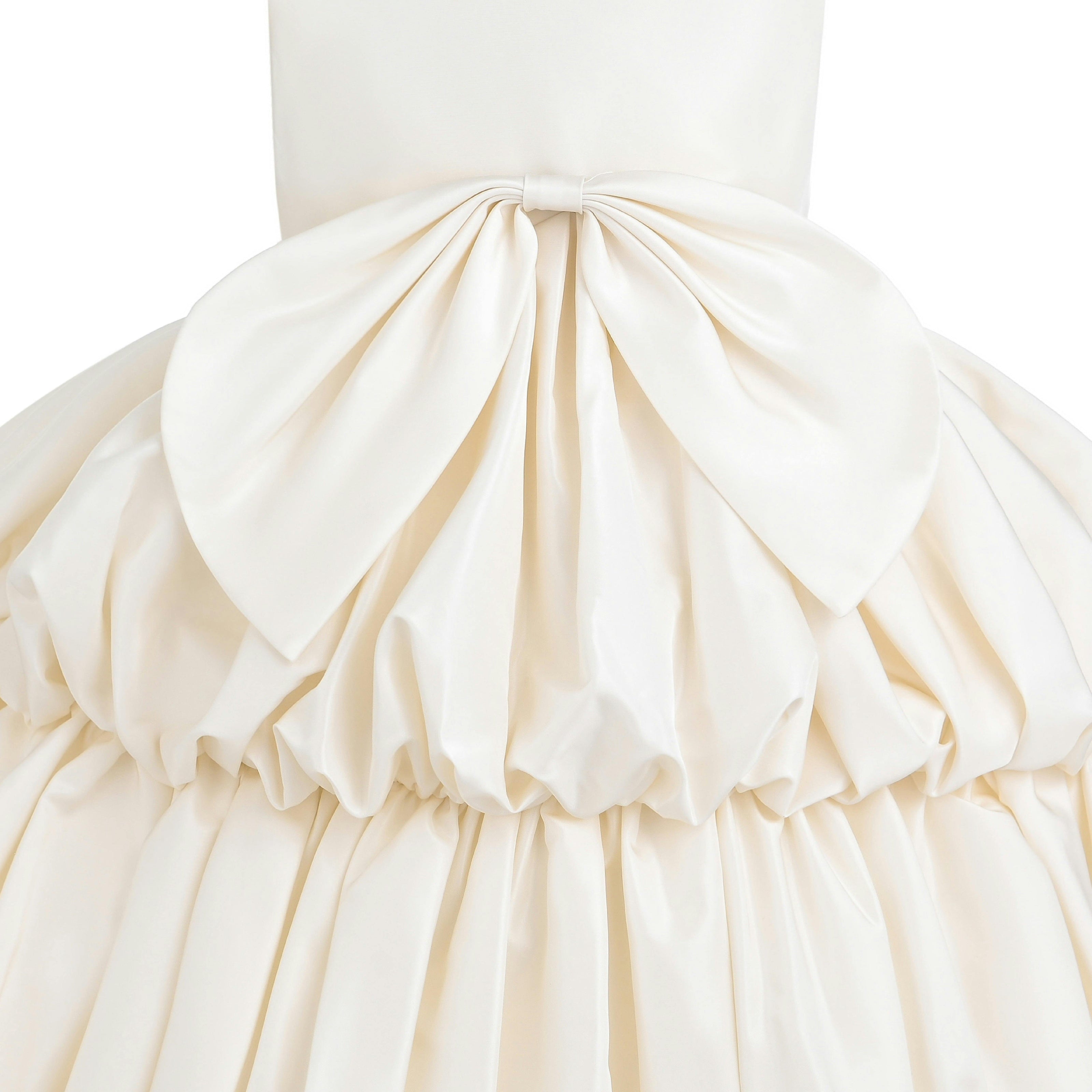 Champagne Marina Satin Tiered Dress