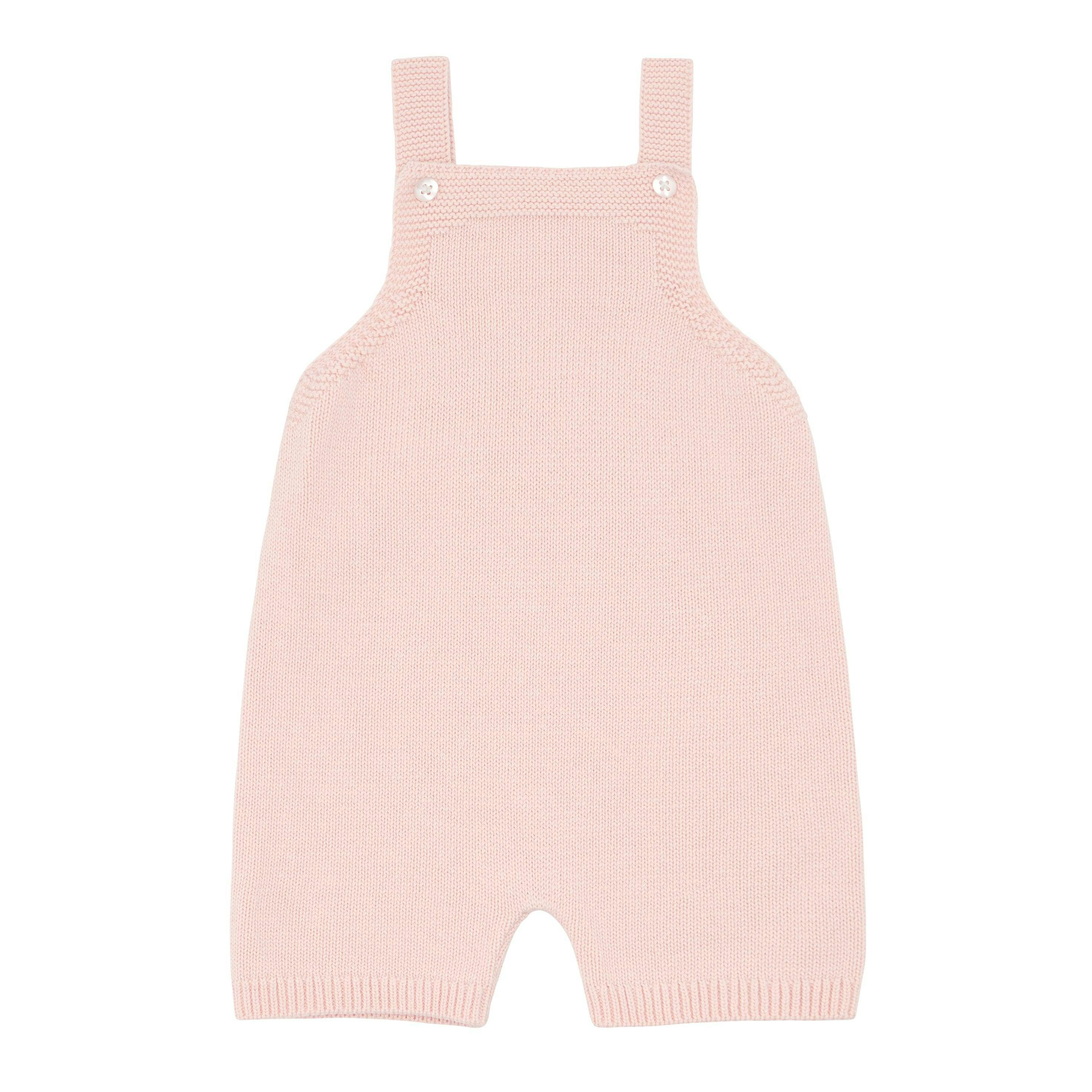 baby pink knit short overall