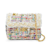 Classic Tweed Pearl Handbag