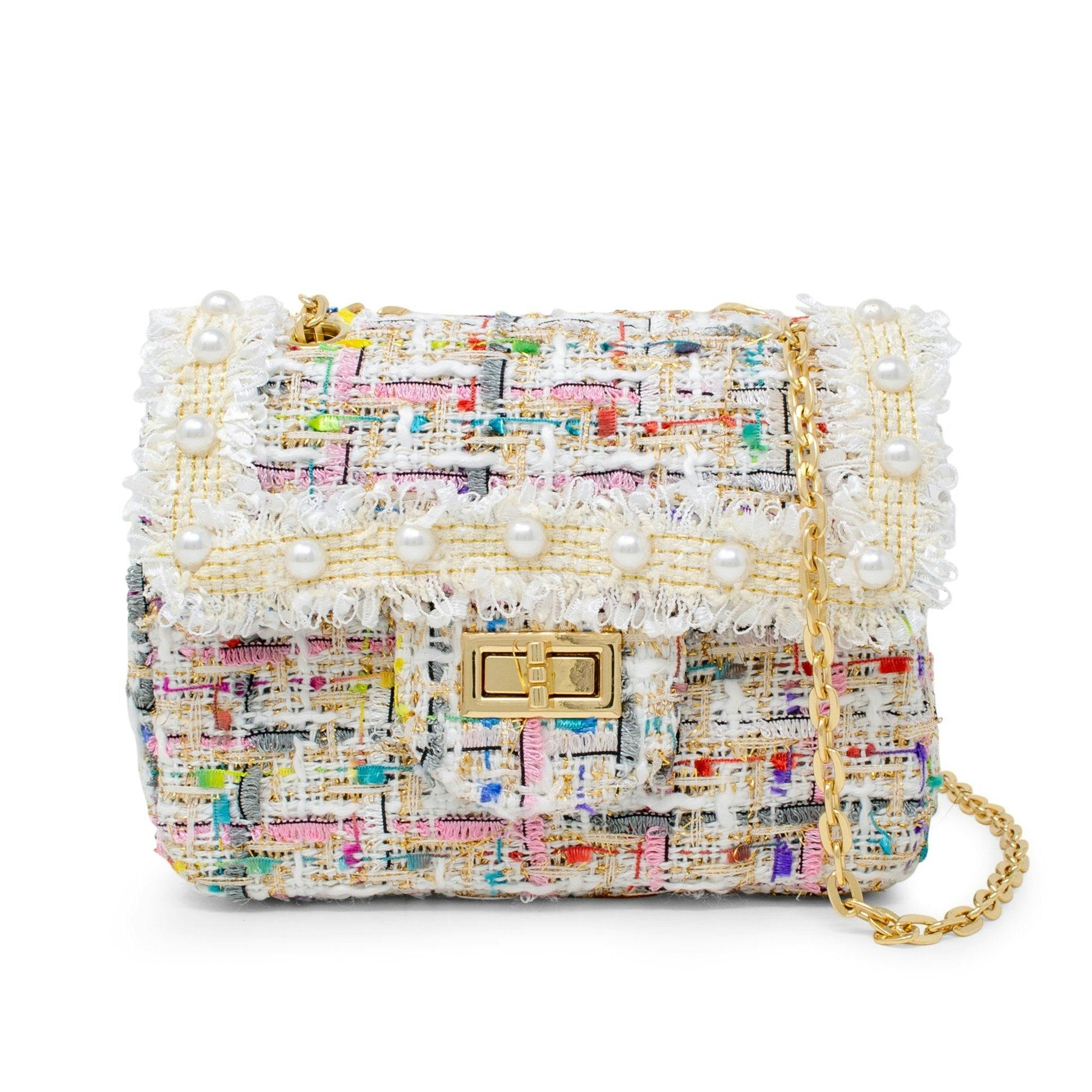 Classic Tweed Pearl Handbag