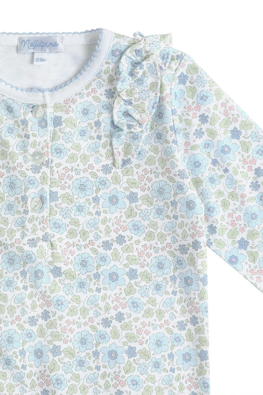 Blue Meadow Romper LS