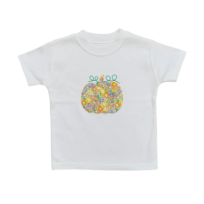 Liberty of London children's pumpkin design T-shirt short sleeve - white