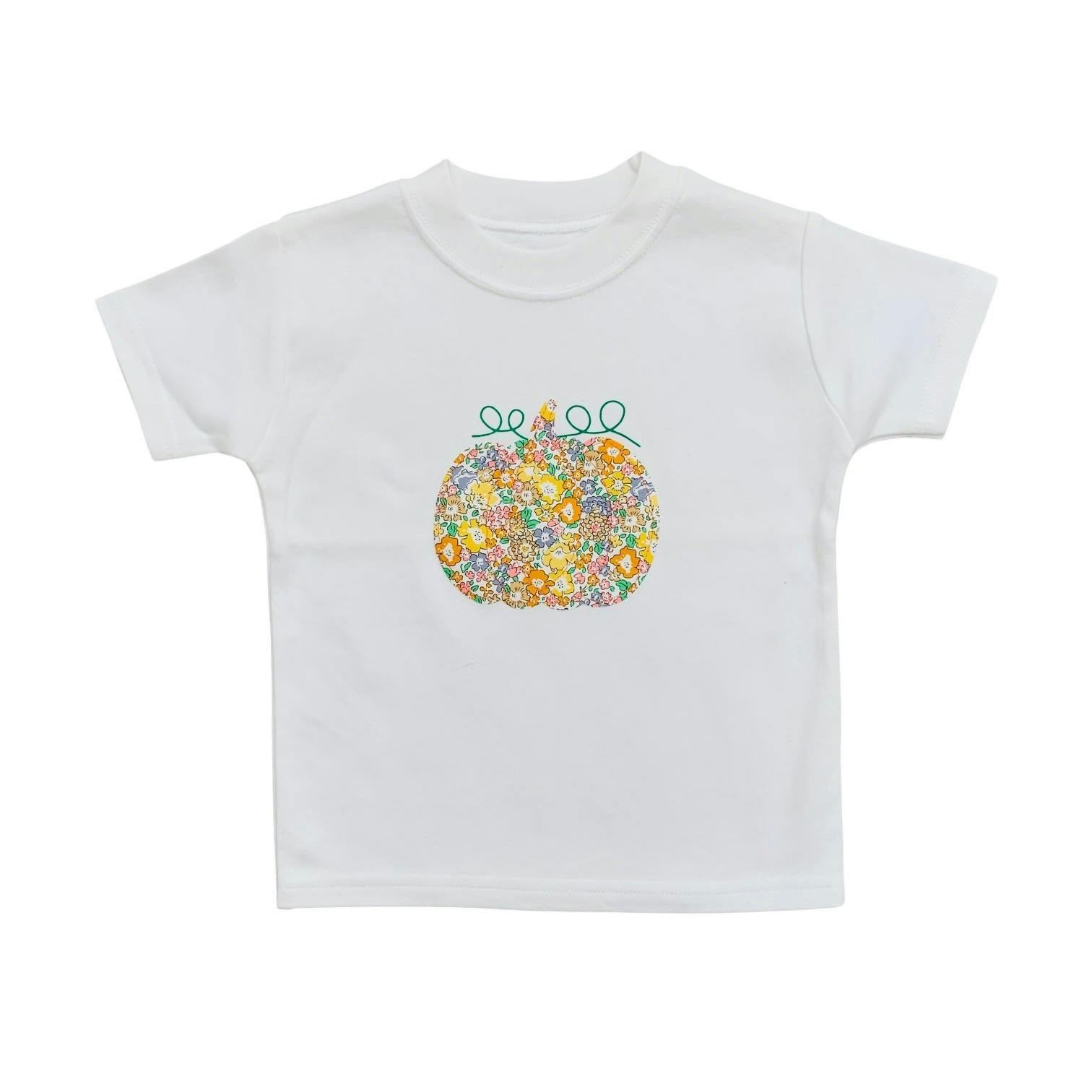 Liberty of London children's pumpkin design T-shirt short sleeve - white