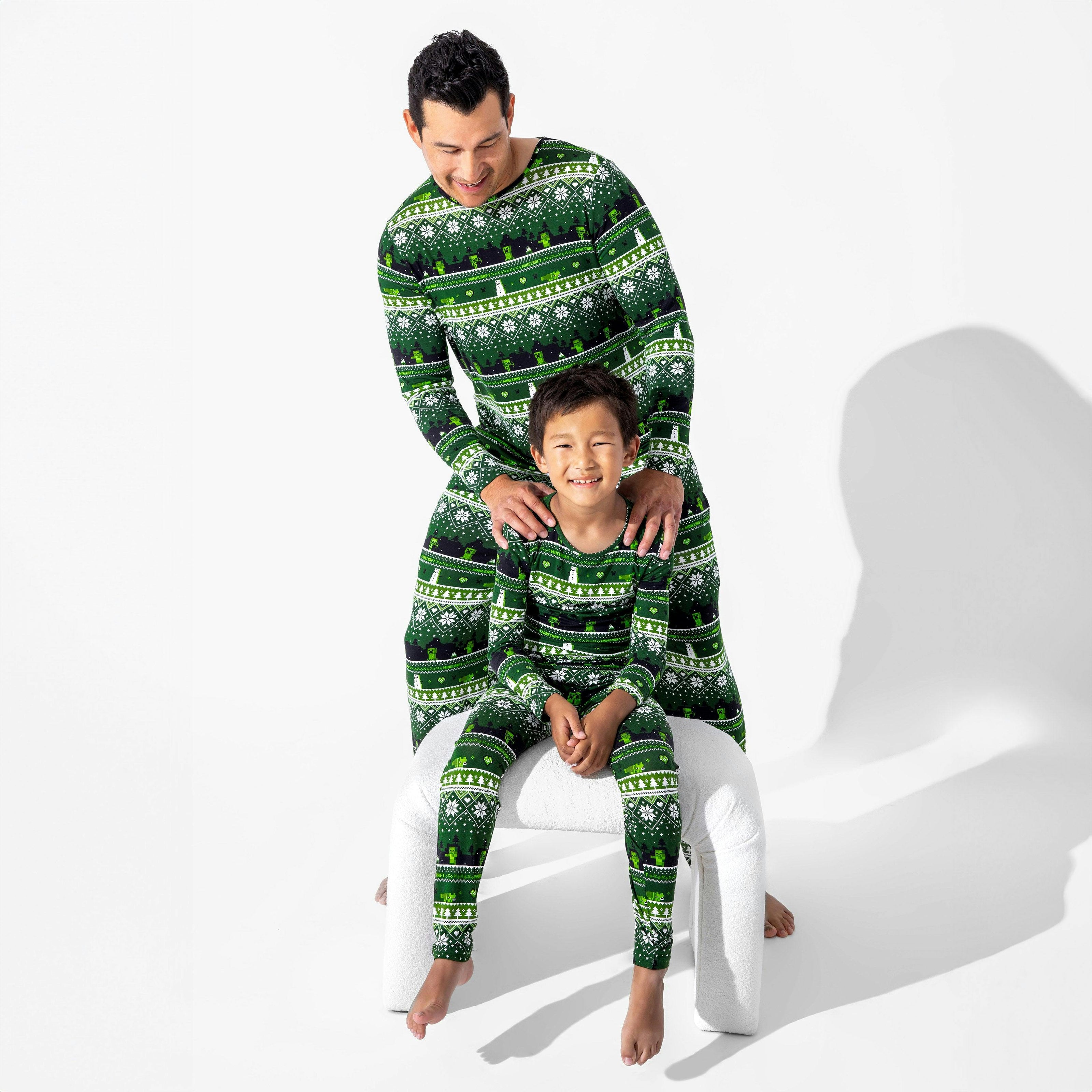 Minecraft Creeper Holiday Bamboo Kids Pajamas
