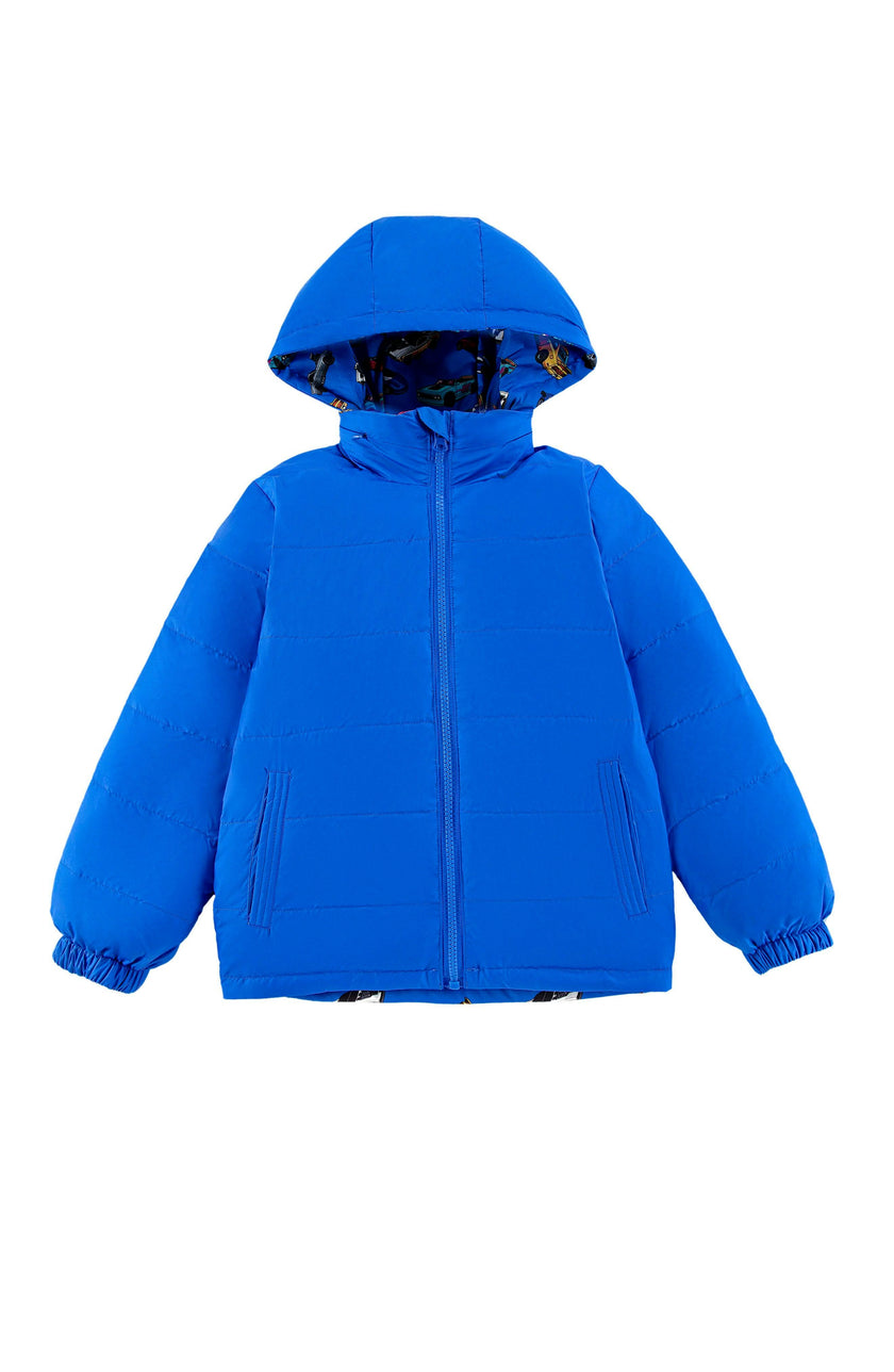 Blake Hooded Reversible Lightweight Down Puffer Jacket, Blue Hot Rod