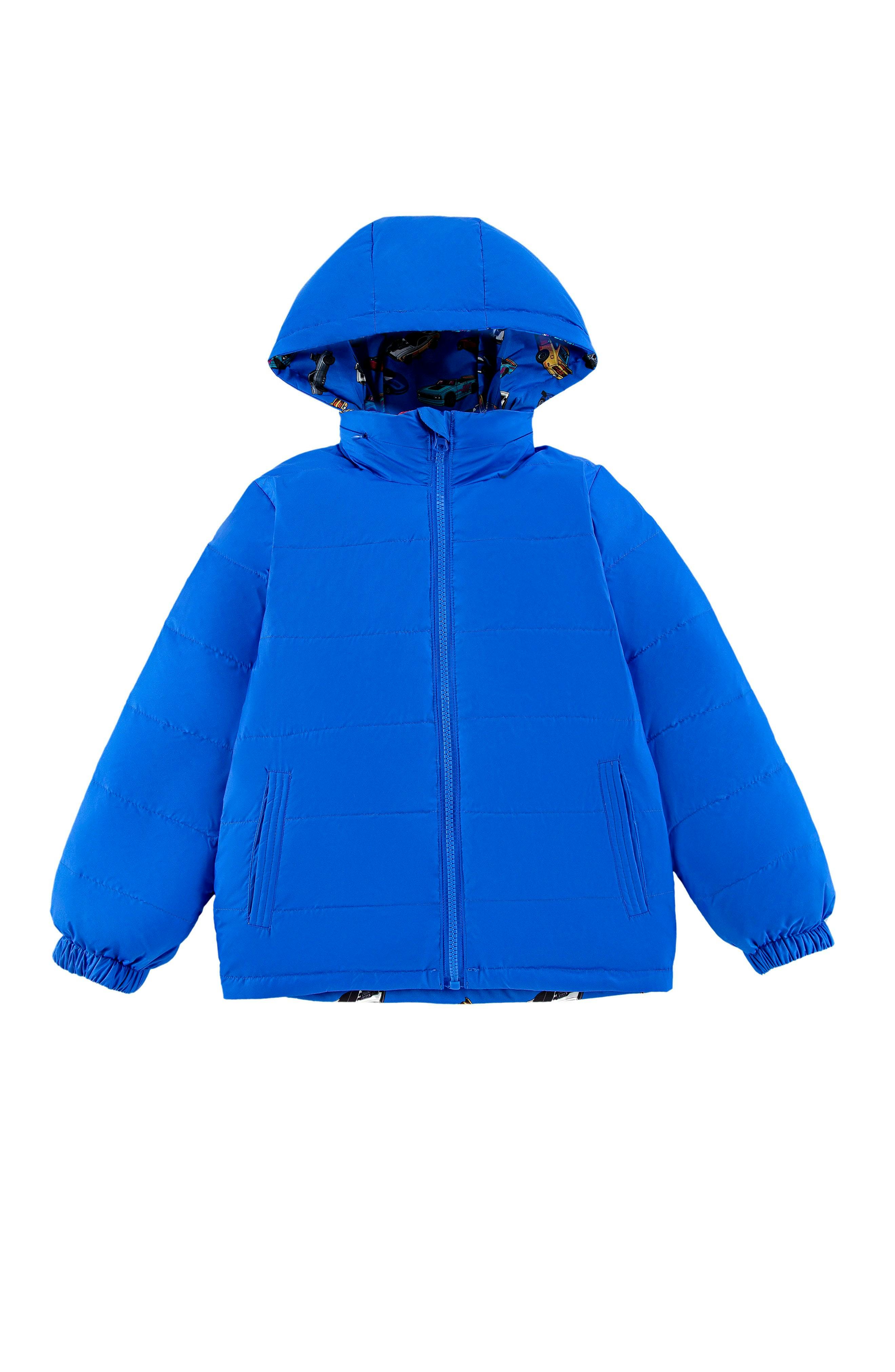 Blake Hooded Reversible Lightweight Down Puffer Jacket, Blue Hot Rod