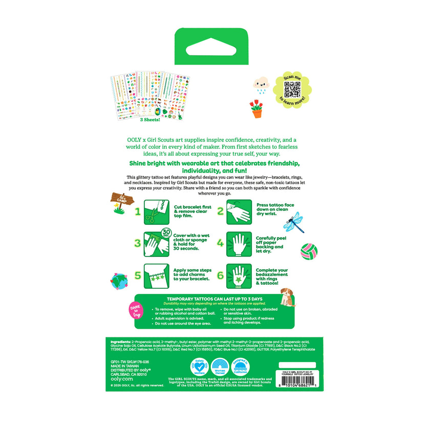 OOLY x Girl Scouts DIY Temporary Tattoo Jewelry - 3 Sheets