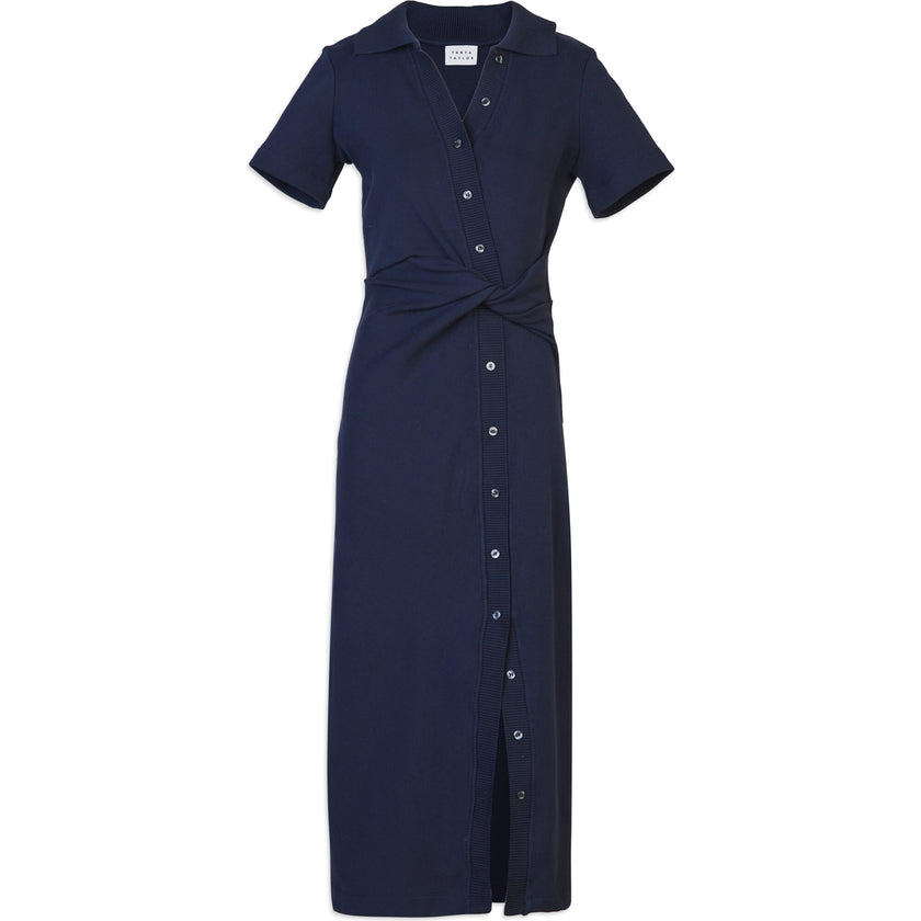 Short Sleeve Ellicot Dress, Navy
