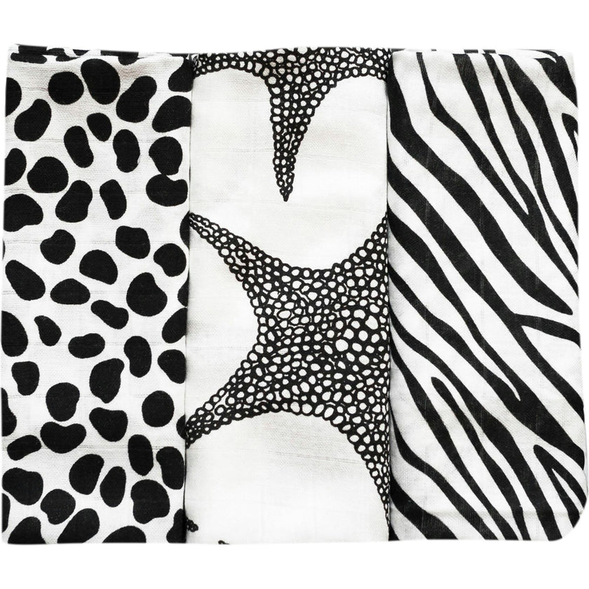 Animal Print Muslin Burp Cloths