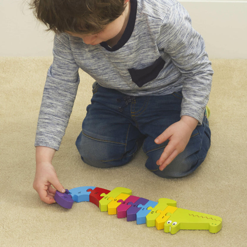 Orange Tree Toys: Number Puzzle - 11 Piece Wooden Puzzle