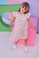 Positano Dress - Pink Bloomsbury Blossoms