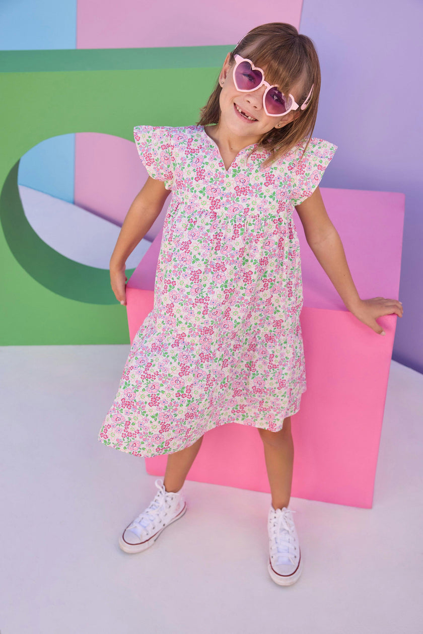 Positano Dress - Pink Bloomsbury Blossoms