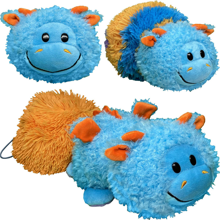 FlipaZoo Magic Tails Blue to Purple - 2-In-1 Animal Plush w/ Bonus 3" Baby Org
