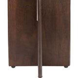 Naomi 18" Rustic Minimalist Marble/Wood X-Base Accent Table