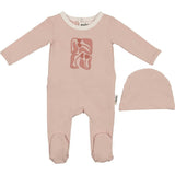 Puff Paint Flower Footie and Beanie Set